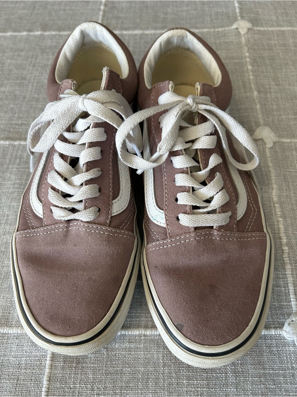 Classic Vans Canvas Sneakers in Dusty Rose with White Accents